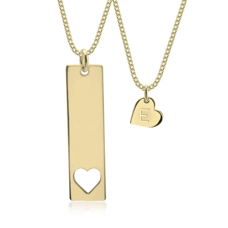 Mother and Daughter Necklace 24 k Gold Plated