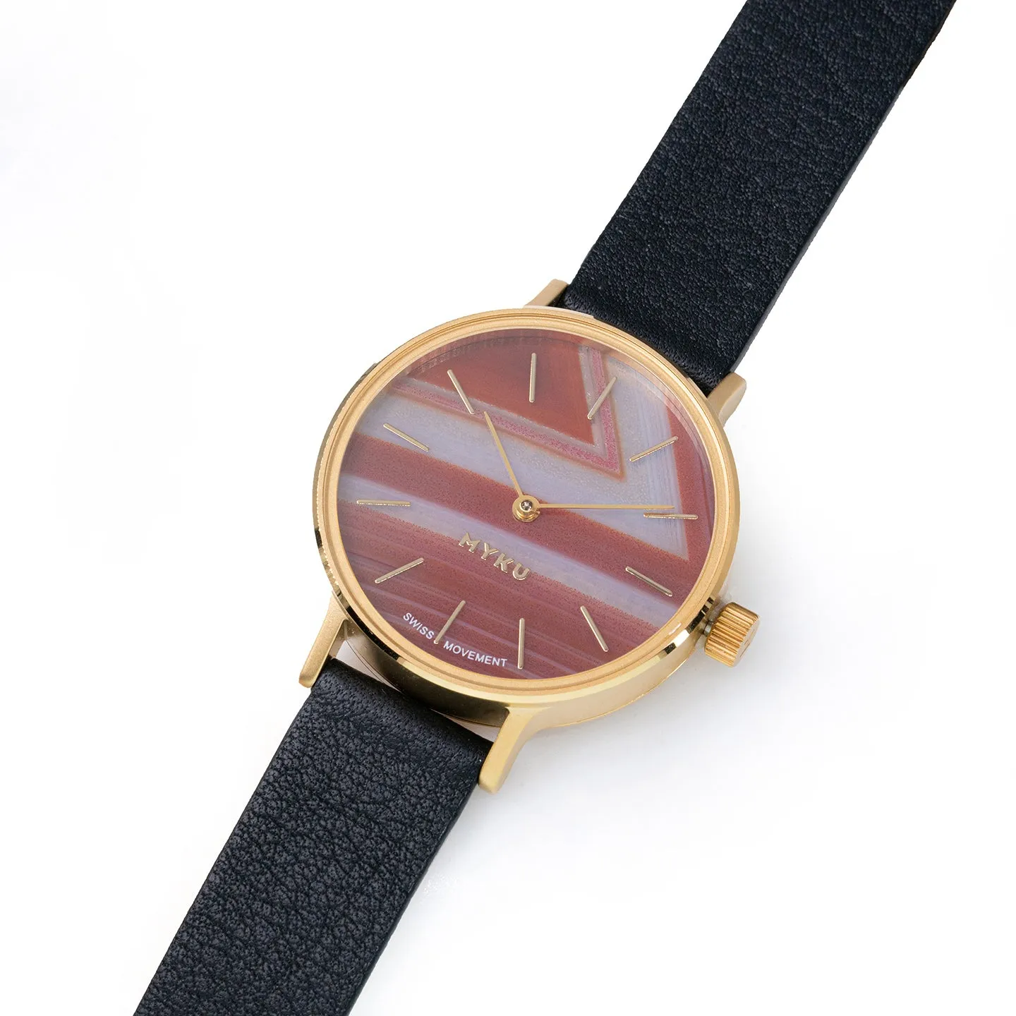 MYKU Sardonyx Gold 32mm Watch