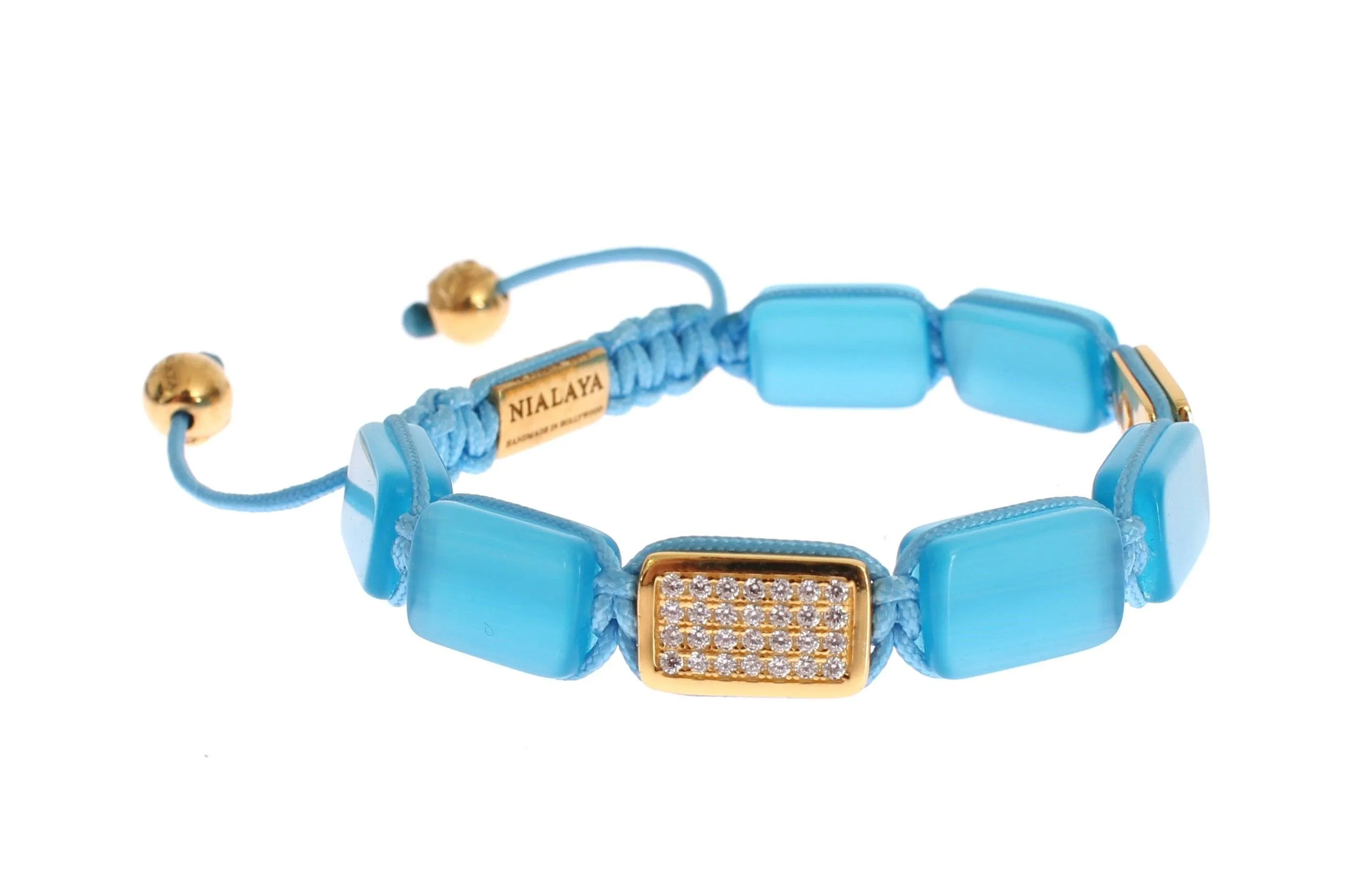 Nialaya CZ Opal 18K Gold 925 Bracelet