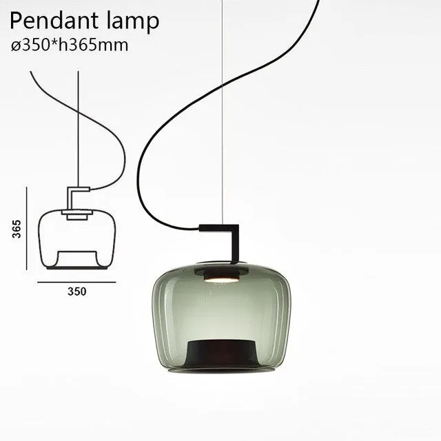 Nordic creative LED Pendant lights modern brown and dark green lamps for dining room bedroom bedside bar decor glass chandeliers