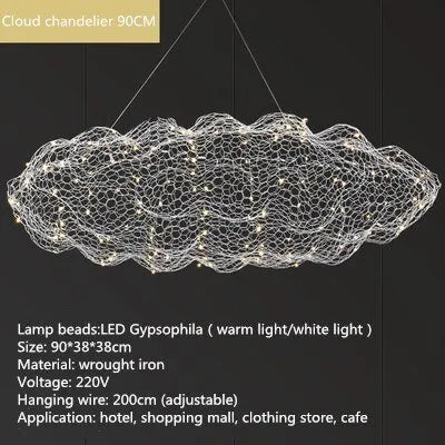 Nordic replica lamp Art floating lamp Designer Pendant Lights Creative Bedroom Hotel Hall Restaurant Bar cloud light fixtures