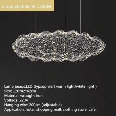 Nordic replica lamp Art floating lamp Designer Pendant Lights Creative Bedroom Hotel Hall Restaurant Bar cloud light fixtures