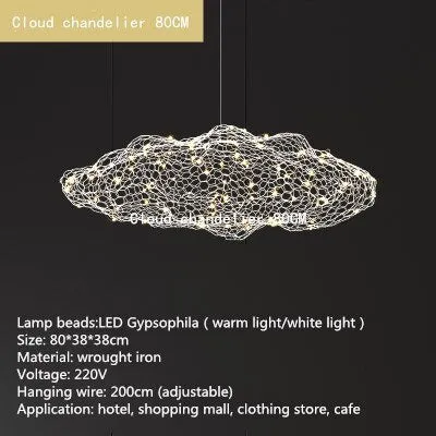 Nordic replica lamp Art floating lamp Designer Pendant Lights Creative Bedroom Hotel Hall Restaurant Bar cloud light fixtures