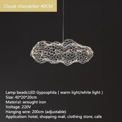 Nordic replica lamp Art floating lamp Designer Pendant Lights Creative Bedroom Hotel Hall Restaurant Bar cloud light fixtures