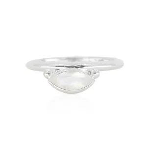 Nyra Marquise Moonstone Silver Stacker