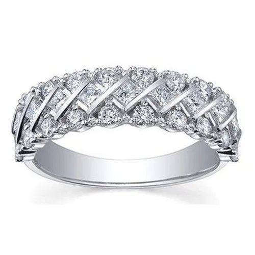 One Carat Three Row Kiss Eternity/Wedding Band