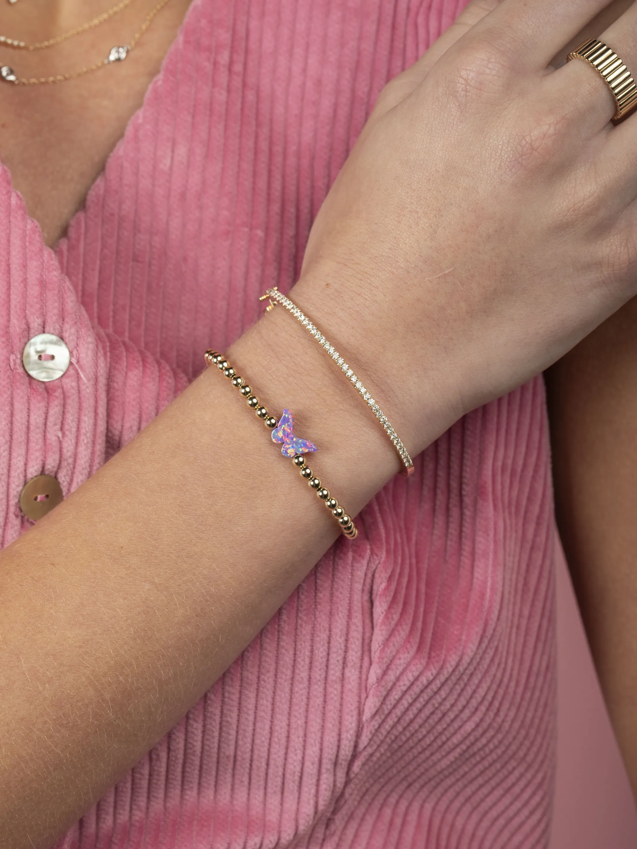 Opal Butterfly Stretch Bracelet