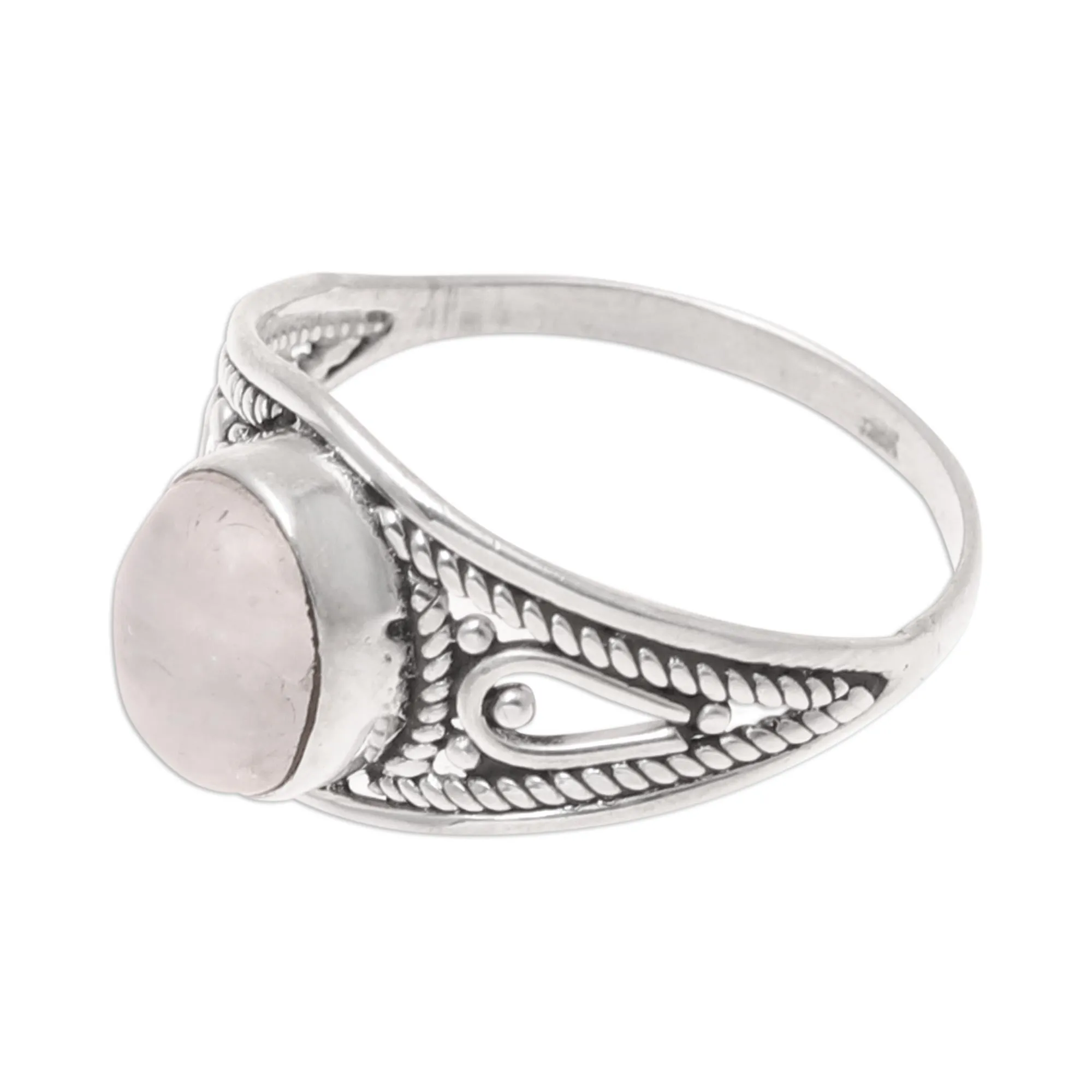 Oval Rainbow Moonstone Cocktail Ring from India - Gleaming Appeal | NOVICA