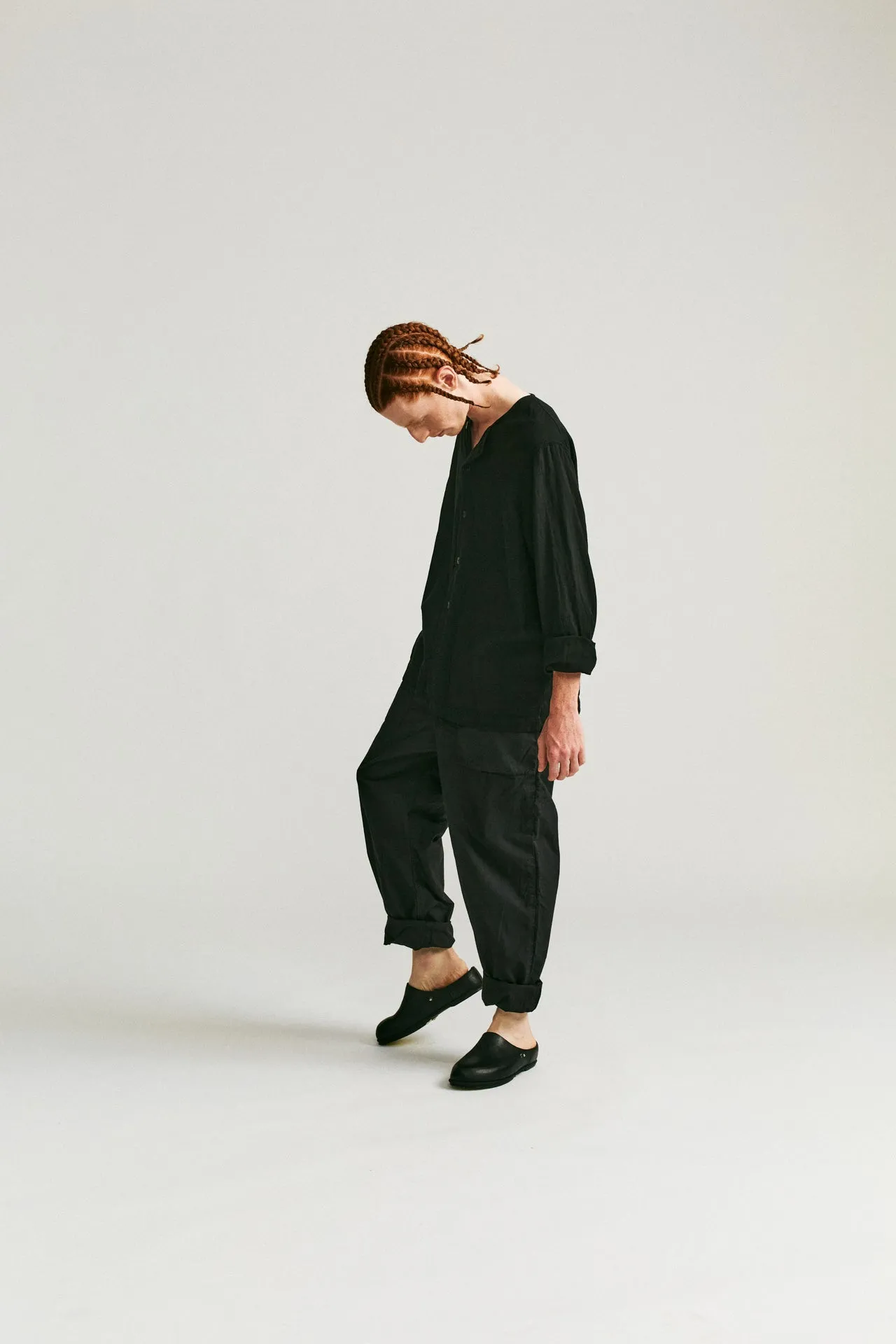 OVERDYED DOUBLE VERGER SHIRT - VOILE - ONYX