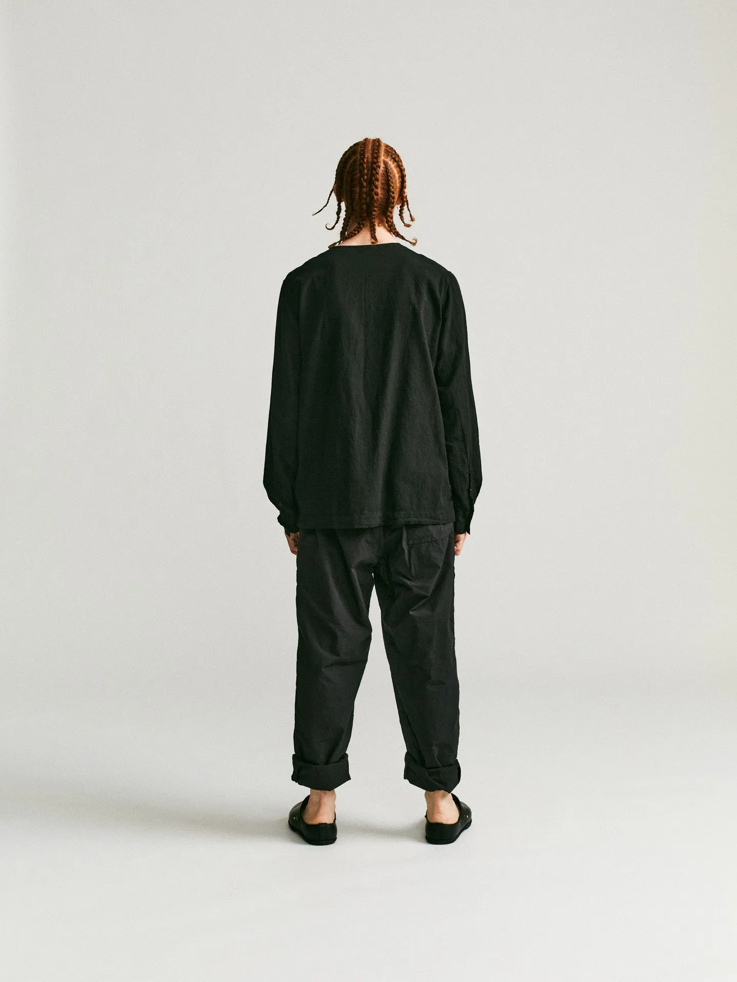 OVERDYED DOUBLE VERGER SHIRT - VOILE - ONYX