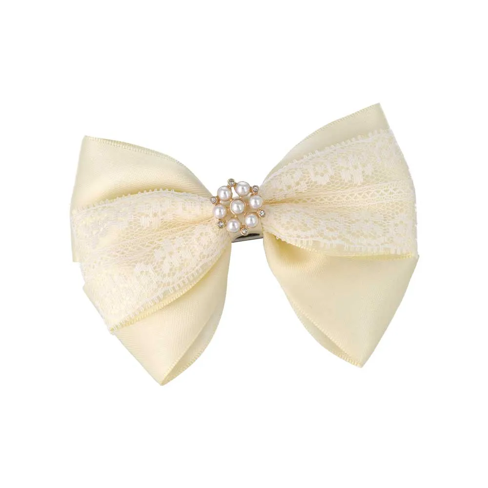 Pearl Detail Bow Hair Barrette