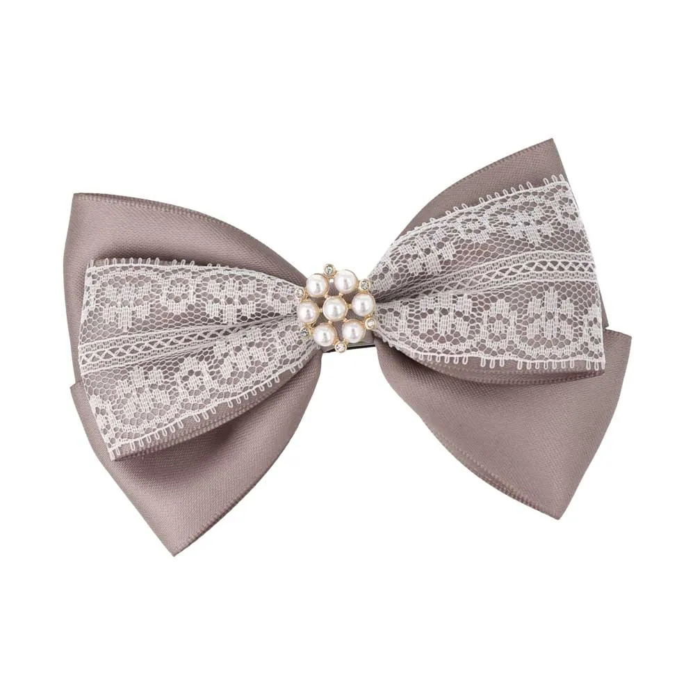 Pearl Detail Bow Hair Barrette