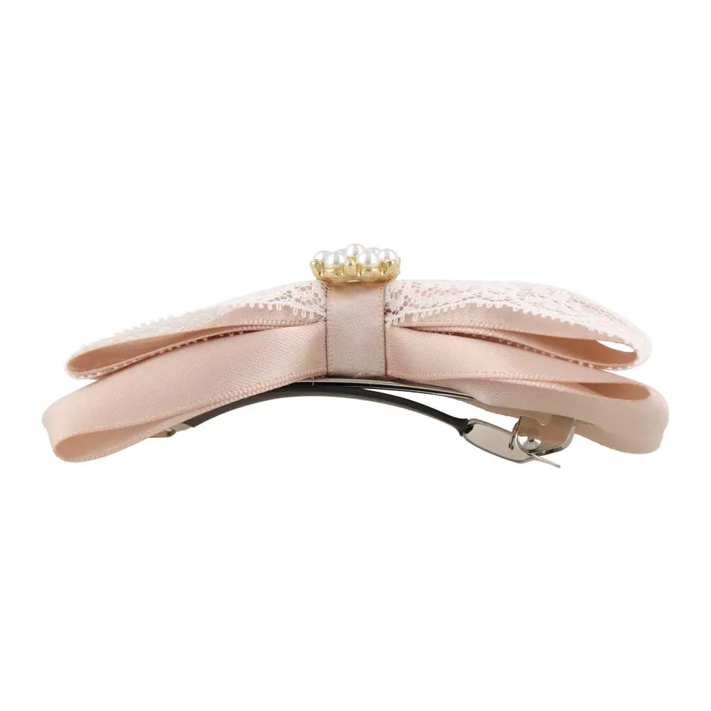 Pearl Detail Bow Hair Barrette