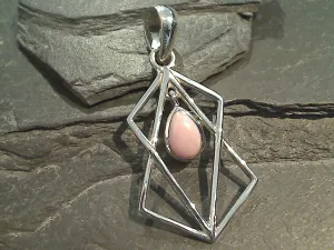 Pink Opal, Sterling Silver Pendant