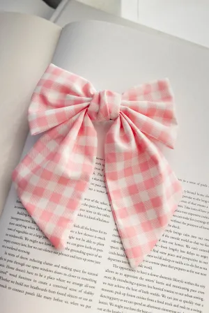 Pink Plaid Hair Bow