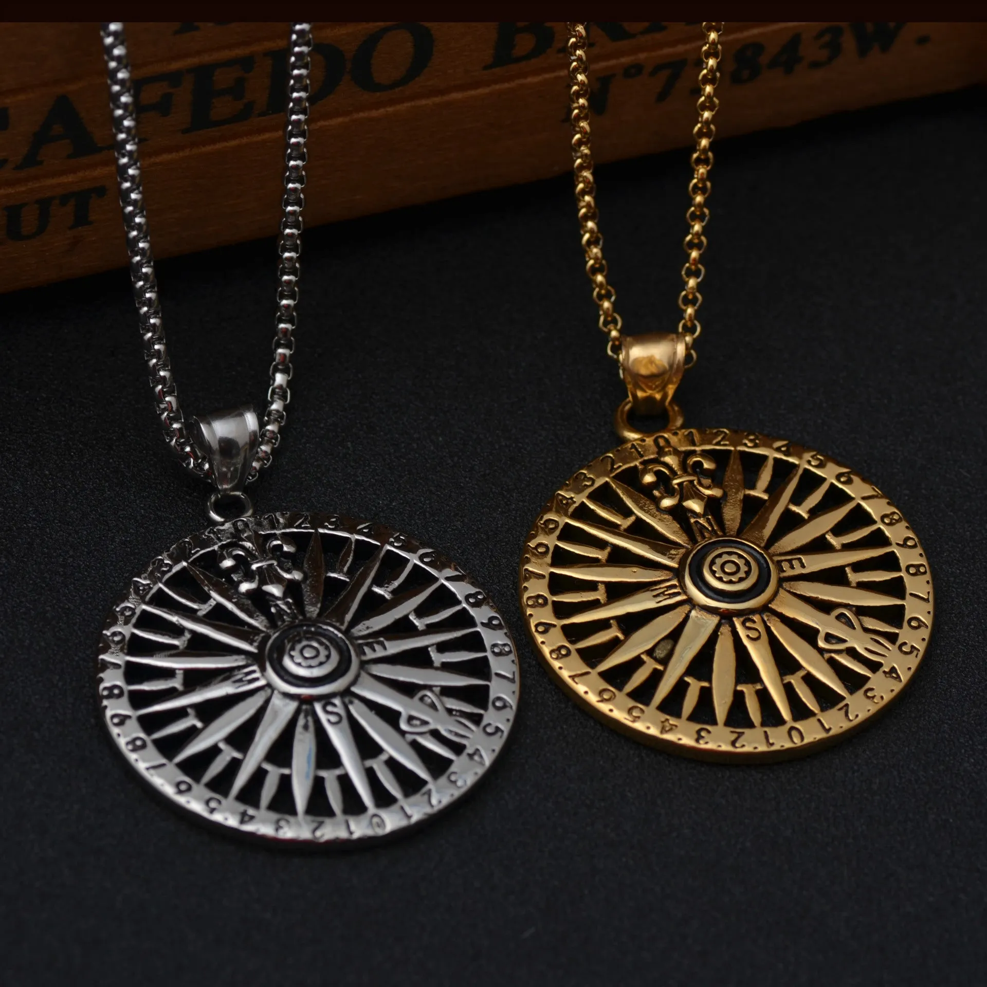 Punk Retro Titanium Steel Necklace Men's Stainless Steel Pendant