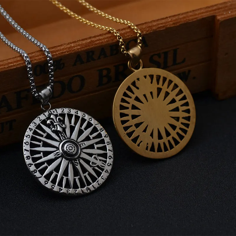 Punk Retro Titanium Steel Necklace Men's Stainless Steel Pendant