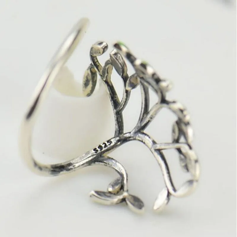 Retro Life Tree Plant Rings for Female Anniversary Trendy Jewelry For Women