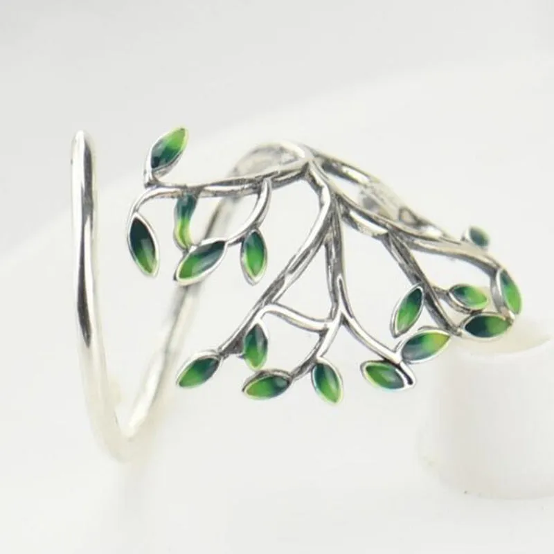 Retro Life Tree Plant Rings for Female Anniversary Trendy Jewelry For Women