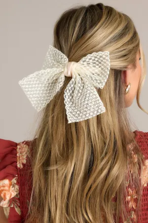 Romance Me Ivory Lace Clip In Bow