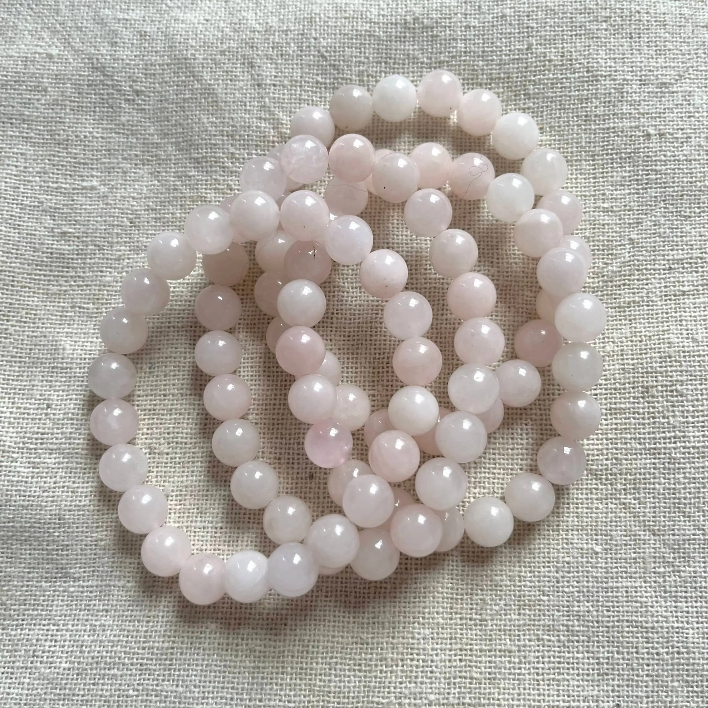 Rose Quartz 8mm Beaded Bracelet - Love