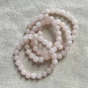 Rose Quartz 8mm Beaded Bracelet - Love