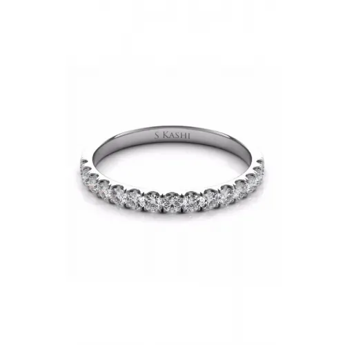 S Kashi & Sons Prong Set Wedding Band EN7486-BWG