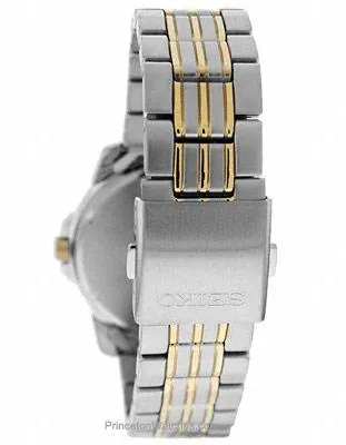 Seiko Solar Mens Two-Tone Day/Date Watch - Charcoal Dial - 100m