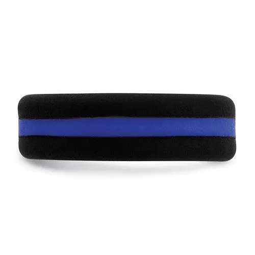 Silicone Black with Blue Line Center 7.5mm Flat Band