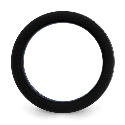 Silicone Black with Blue Line Center 7.5mm Flat Band