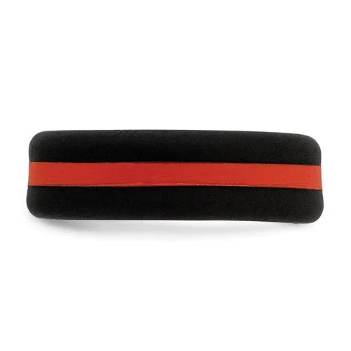 Silicone Black with Red Line Center 7.5mm Flat Band