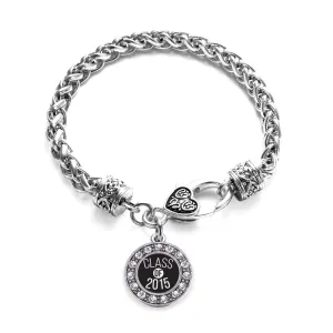 Silver Class of 2015 Circle Charm Braided Bracelet