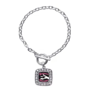 Silver Guidance Counselor Square Charm Toggle Bracelet