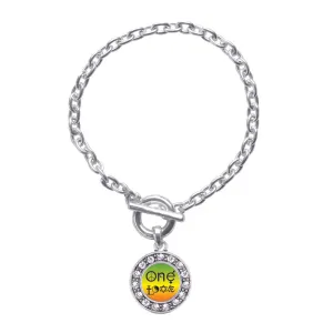 Silver One Love Coexist Circle Charm Toggle Bracelet