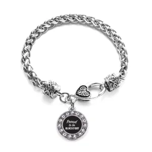 Silver Proud To Be Blackfoot Circle Charm Braided Bracelet