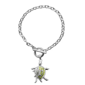 Silver Sea Turtle Family Charm Toggle Bracelet