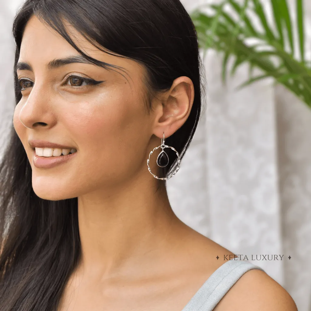 Twisted Elegance - Black Onyx Earrings