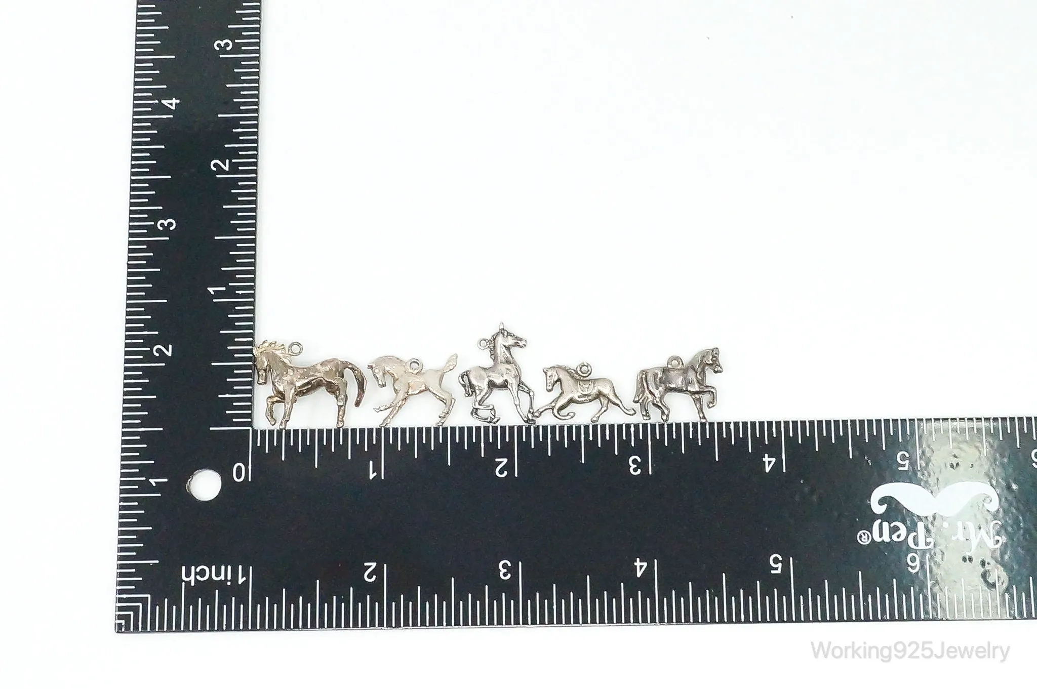 Vintage Antique Horses Sterling Silver Charms