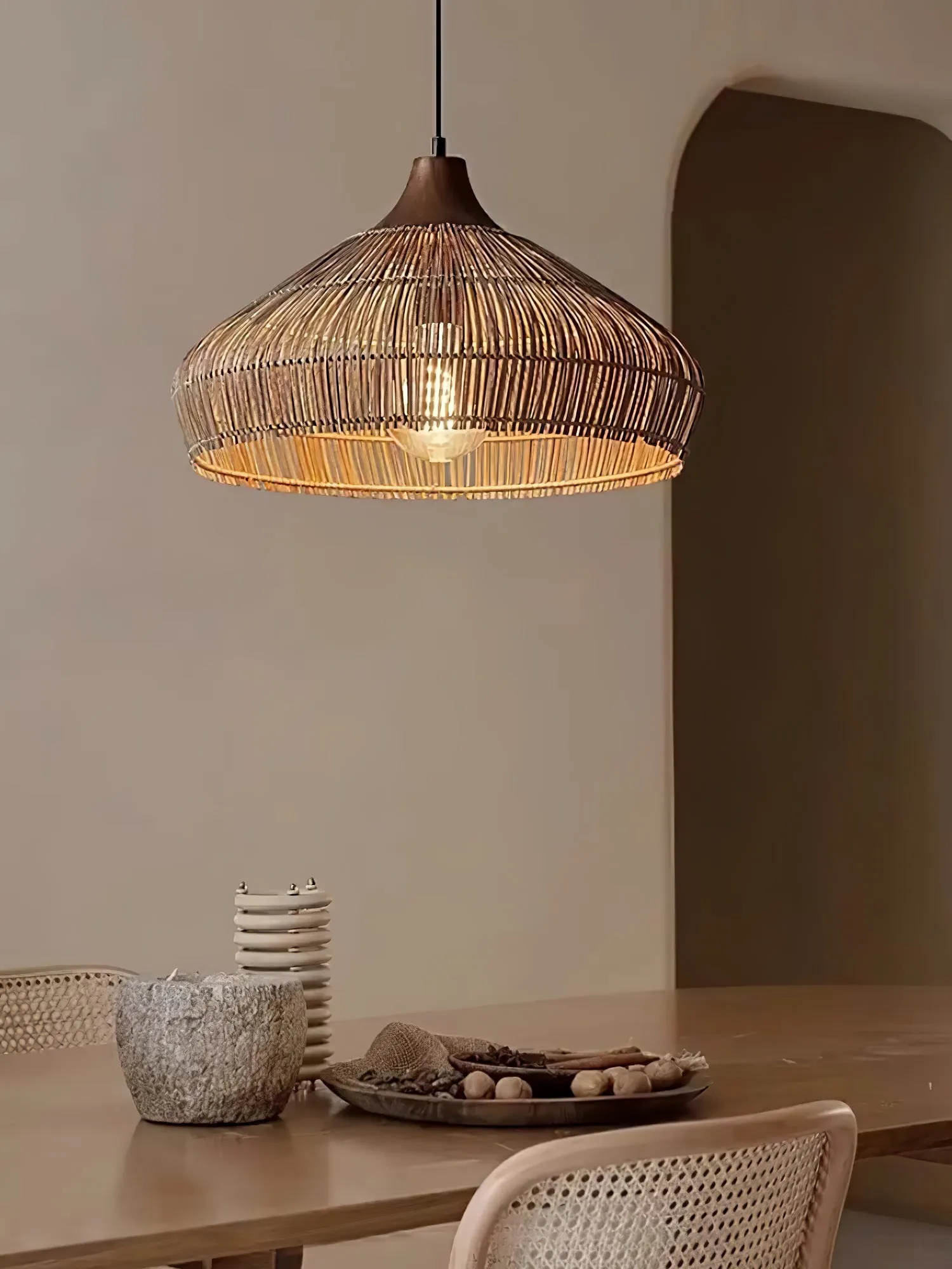 Wicker Rattan Pendant Light