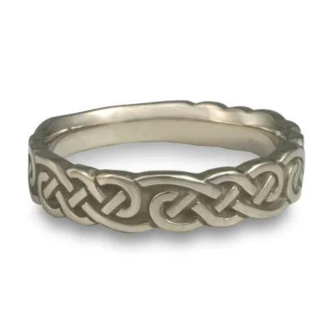 Wide Borderless Infinity Wedding Ring in 14K White Gold